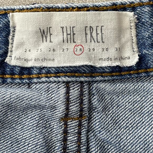 We The Free Button Fly Denim Shorts Raw Hem Size 28 Concert Short Shorts Boho - Picture 11 of 16